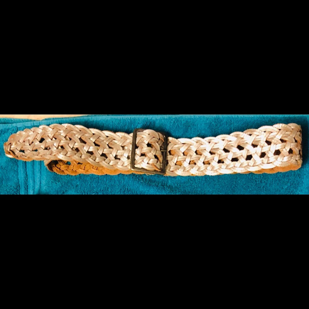 NWT Maurices Wide Silver Braided Belt